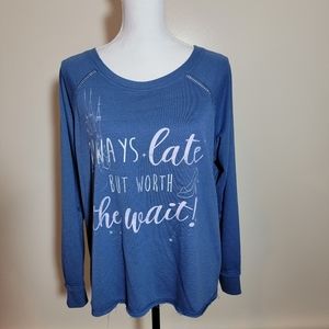 Disney blue sweatshirt size large